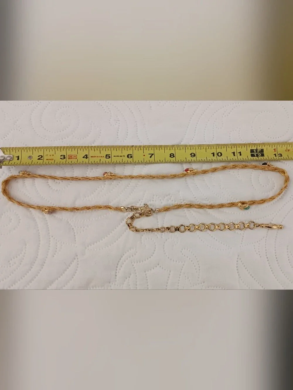 Waist Chain Belly Belt Goldtone With Multicolor Ladybug Accents
